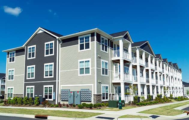 Suburban apartment building for rent